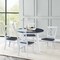 International Concepts 42 in. Solid Wood Round Dual Drop Leaf Dining Table with 4 Chairs in White/Heather Gray K05-42DL-C613-4 - alternate 4